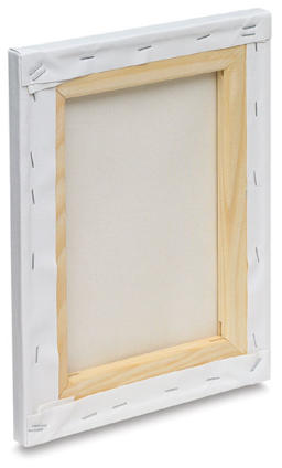 Fredrix Archival Stretched Watercolor Cotton Canvas - Back of canvas showing staples and bars