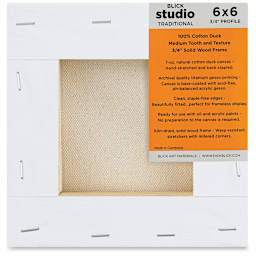 Blick Studio Stretched Cotton Canvas - Traditional Profile, 6" x 6" (back)