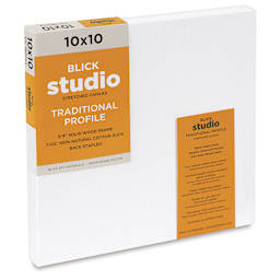 Blick Studio Stretched Cotton Canvas - Traditional Profile, 10" x 10" (side view)