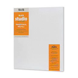 BBlick Studio Stretched Cotton Canvas - Traditional Profile, 18" x 18" (side view)