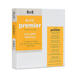 Blick Premier Stretched Cotton Canvas - Gallery Profile, Splined, 8" x 8" (side view)
