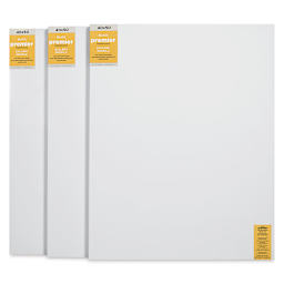Blick Premier Stretched Cotton Canvas - Gallery Profile, Splined, 40" x 50", Pkg of 3 (fronts)