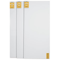 Blick Premier Stretched Cotton Canvas - Gallery Profile, Splined, 36" x 72", Pkg of 3 (fronts)