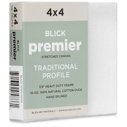 Blick Premier Stretched Cotton Canvas - Traditional Profile, Splined, 4" x 4"