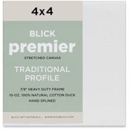 Blick Premier Stretched Cotton Canvas - Traditional Profile, Splined, 4" x 4", front