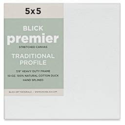 Blick Premier Stretched Cotton Canvas - Traditional Profile, Splined, 5" x 5", front
