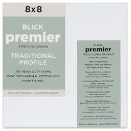 Blick Premier Stretched Cotton Canvas - Traditional Profile, Splined, 8" x 8", front