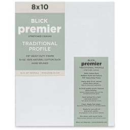 Blick Premier Stretched Cotton Canvas - Traditional Profile, Splined, 8" x 10", front