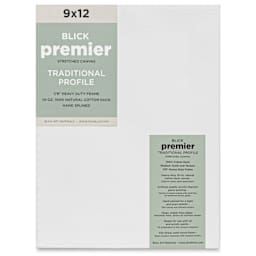 Blick Premier Stretched Cotton Canvas - Traditional Profile, Splined, 9" x 12", front