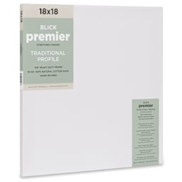 Blick Premier Stretched Cotton Canvas - Traditional Profile, Splined, 18" x 18"