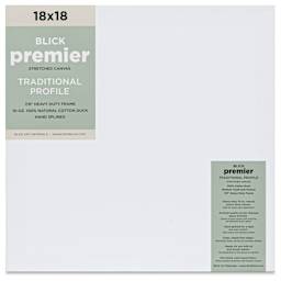 Blick Premier Stretched Cotton Canvas - Traditional Profile, Splined, 18" x 18", front