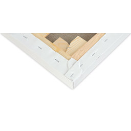 Masterpiece Elite Portrait Smooth Linen Stretched Canvas - Closeup of back side corner with keys