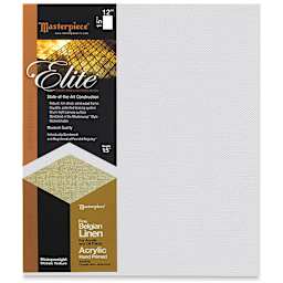 Elite Heavyweight Acrylic Primed Linen Canvas - Front view with label
