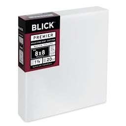 Blick Premier Heavyweight Stretched Cotton Canvas - 8" x 8", 1-3/8" Profile side view