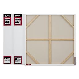 Blick Premier Heavyweight Stretched Cotton Canvas - 60" x 60", 1-3/8" Profile, Pkg of 3 one showing the back