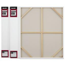 Blick Premier Heavyweight Stretched Cotton Canvas - 60" x 72", 1-3/8" Profile, Pkg of 3 one showing the back