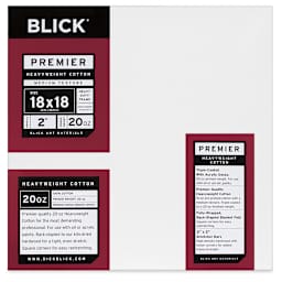 Blick Premier Heavyweight Stretched Cotton Canvas - 18" x 18", 2" Profile
