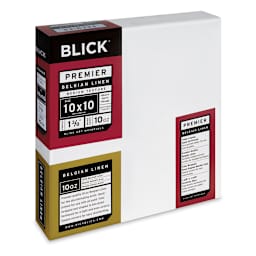 Blick Premier Belgian Linen - 10" x 10", Oil-Primed, 1-3/8" Profile side view