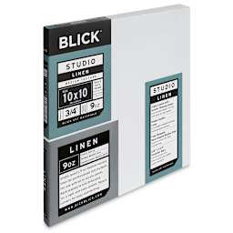Blick Studio Linen Stretched Canvas - 10" x 10", Traditional 3/4" Profile (side view)