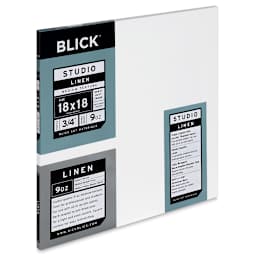 Blick Studio Linen Stretched Canvas - 18" x 18", Traditional 3/4" Profile (side view)