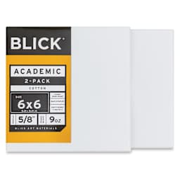 Blick Academic Cotton Stretched Canvas Pack - 6" x 6", Pkg of 2