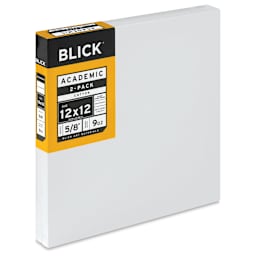 Blick Academic Cotton Stretched Canvas Pack - 12" x 12", Pkg of 2 side view