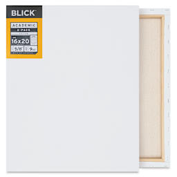 Blick Academic Cotton Stretched Canvas Pack - 16" x 20", Pkg of 2 front and back