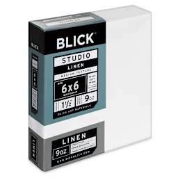 Blick Studio Linen Stretched Canvas - 6" x 6", Gallery 1-1/2" Profile (side view)