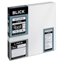 Blick Studio Linen Stretched Canvas - 12" x 12", Gallery 1-1/2" Profile (side view)