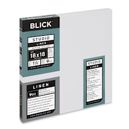 Blick Studio Linen Stretched Canvas - 18" x 18", Gallery 1-1/2" Profile (side view)