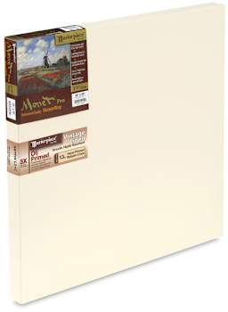 
Masterpiece Artfix Oil Primed Linen Canvas - Angled view of Monet 1 1/2" profile Pro Linen Canvas
