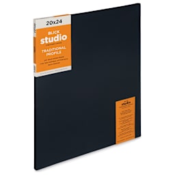 Blick Studio Black Cotton Canvas - 20" x 24", Traditional Profile (Front of canvas, Angled view)