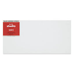 Blick Studio Stretched Cotton Canvas - Museum Profile, 12" x 24", Pkg of 3