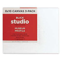 Blick Studio Stretched Cotton Canvas - Museum Profile, 8" x 10", Pkg of 3 (front)