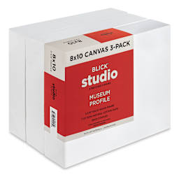 Blick Studio Stretched Cotton Canvas - Museum Profile, 8" x 10", Pkg of 3 (side view of package)