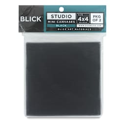 Blick Studio Mini Cotton Canvas - 4'' x 4'', Black, Pkg of 2 front of package