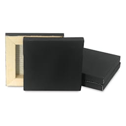 Blick Studio Mini Cotton Canvas - 3'' x 3'', Black, Pkg of 4