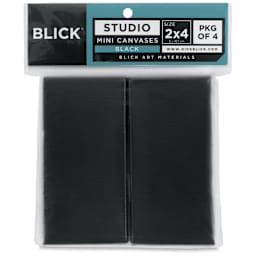 Blick Studio Mini Cotton Canvas - 2" x 4", Black, Pkg of 4 front of package