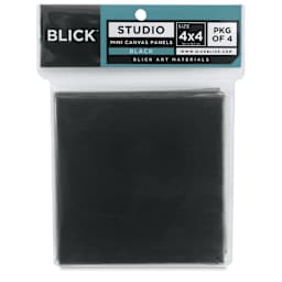 Blick Studio Mini Canvas Panel - 4" x 4", Black, Pkg of 4 front of package