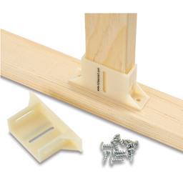 Heavy-Duty Cross Brace Brackets - Bracket shown with cross brace and bar and other bracket nearby