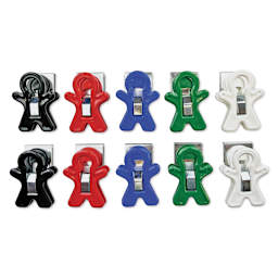 The Pencil Grip Magnet Man Magnetic Clip - Assorted Colors, Set of 10