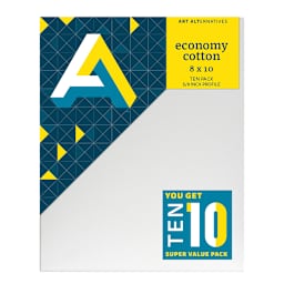 Art Alternatives Economy Cotton Stretched Canvas, 8 in x 10 in, 10/Pkg.