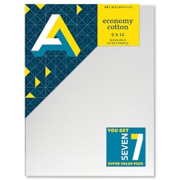 Art Alternatives Economy Cotton Stretched Canvas, 9 in x 12 in, 7/Pkg.