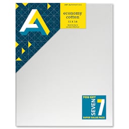 Art Alternatives Economy Cotton Stretched Canvas, 11 in x 14 in, 7/Pkg.