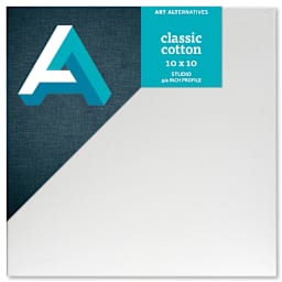 Art Alternatives Classic Cotton Stretched Canvas, Studio, .75 in Profile, 10 inx 10 in