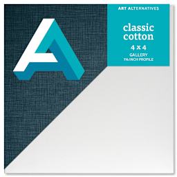 Art Alternatives Classic Cotton Stretched Canvas, Gallery, 1-3/8 in Profile, 4 in x 4 in