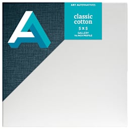 Art Alternatives Classic Cotton Stretched Canvas, Gallery, 1-3/8 in Profile, 5 in x 5 in