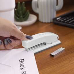 Swingline Cub Compact Metal Stapler - Arctic White stapling papers