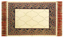 Fredrix Floor Cloth Canvas - Finished painted Oriental design rug on Floor Canvas