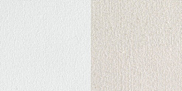 Fredrix Style 580 Cotton Canvas - swatch showing Acrylic Priming and unprimed section for texture